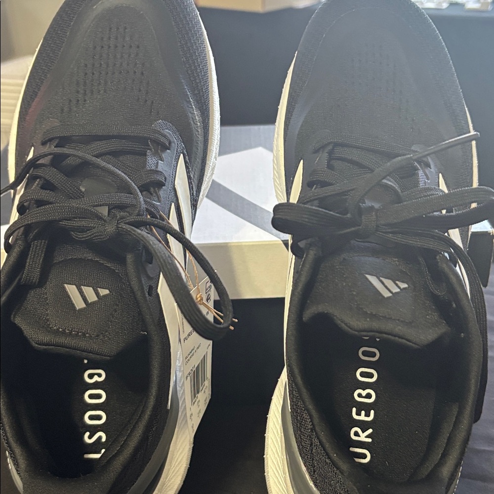 Adidas Women’s Black and White Sneakers PureBoost 5 - Picture 5 of 7